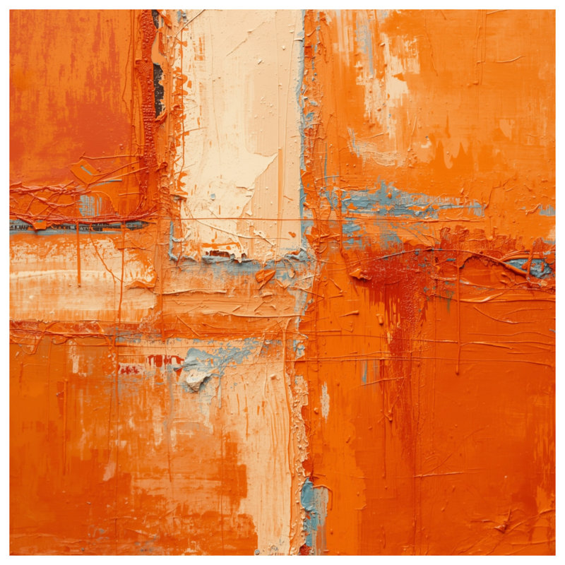 Textured Orange Abstract Canvas Gallery Wrap in Many Sizes, 24 x 36 inches