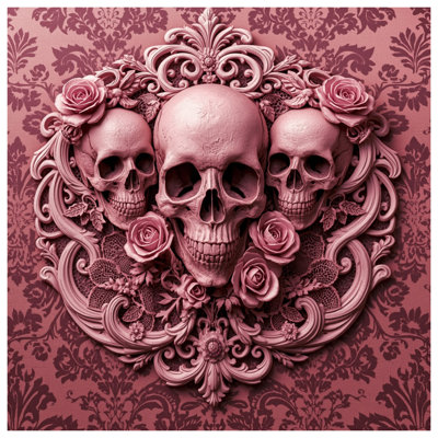 Édredon Skulls With Pink Roses
