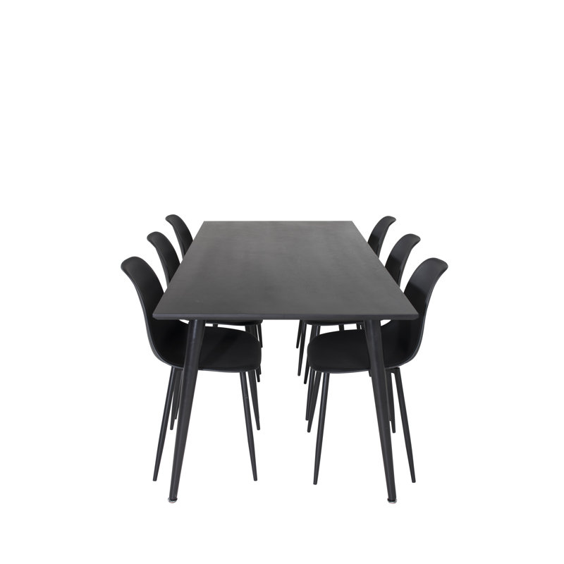 Wetzel 6 - Person Dining Set, Black, Black