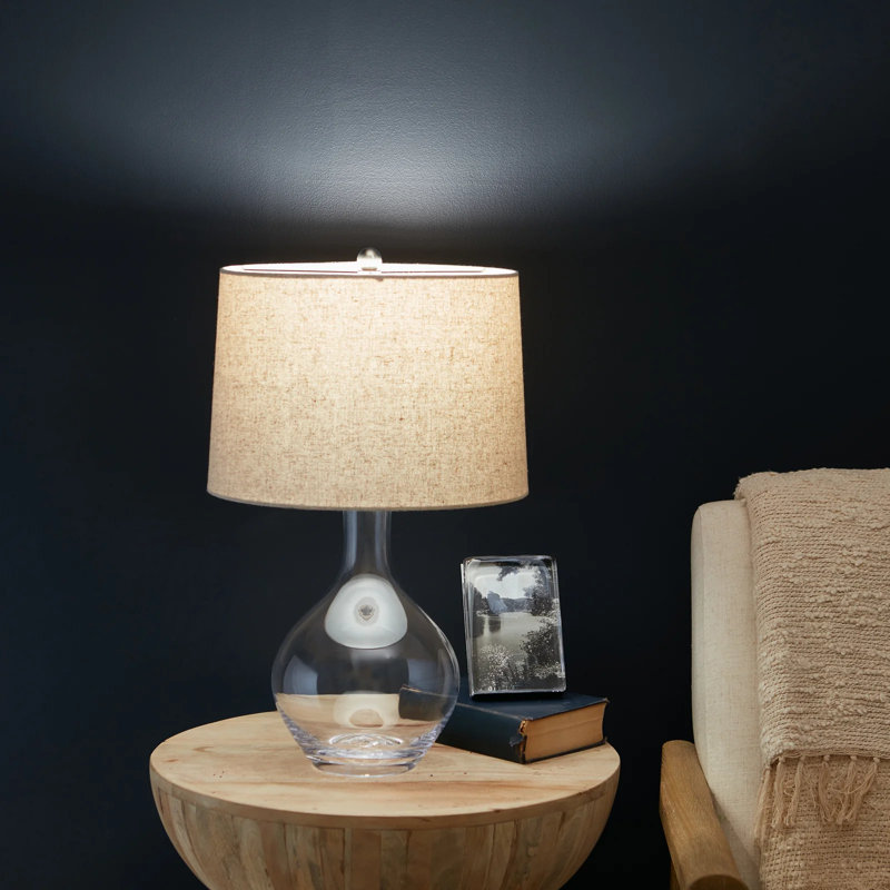 Warren Glass Lamp, 21.5" H x 7.75" W x 7.75" D