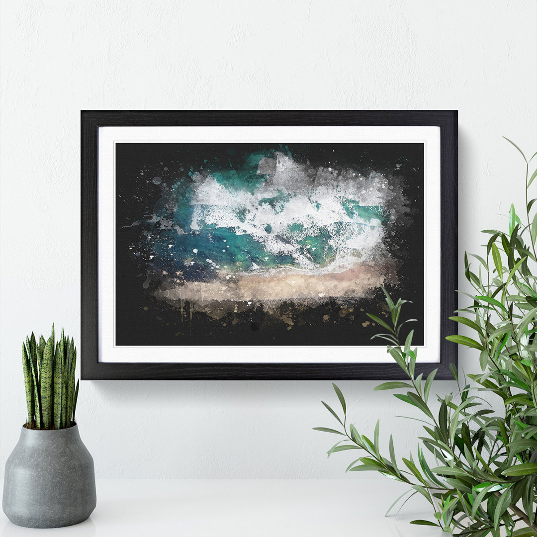 Beach in Keiss in Scotland Paint Splash - Picture Frame Graphic Art
