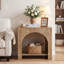 Table de bout 27,56 "en arche de style campagnard, table d'appoint moderne avec tablette de rangement ouverte pour le salon, ensemble de 2-129912495