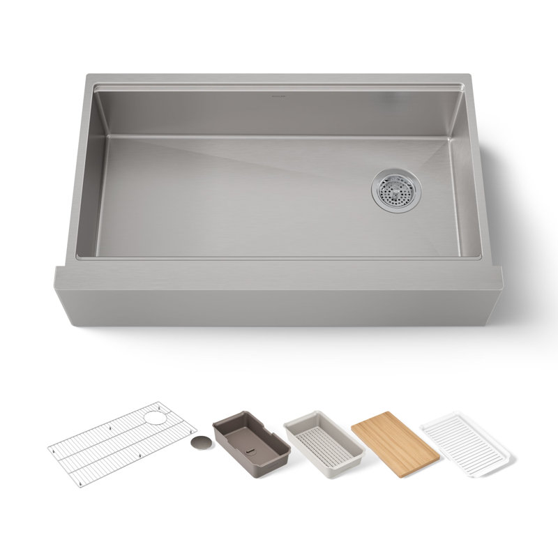 Strive® 35-1 / 2 po Évier de cuisine encastré à simple cuve pour station de travail