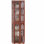 Vitrine de coin avec 4 tablettes réglables en verre trempé et système d'éclairage, pieds en bois massif, panneau arrière en miroir en acrylique (ampoule E26 non incluse)