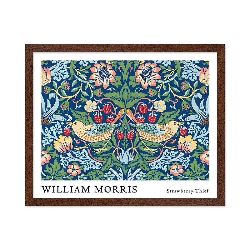 William Morris - Voleur de fraises n ° 5, Poster, 24"H x 32"W, Brown Framed