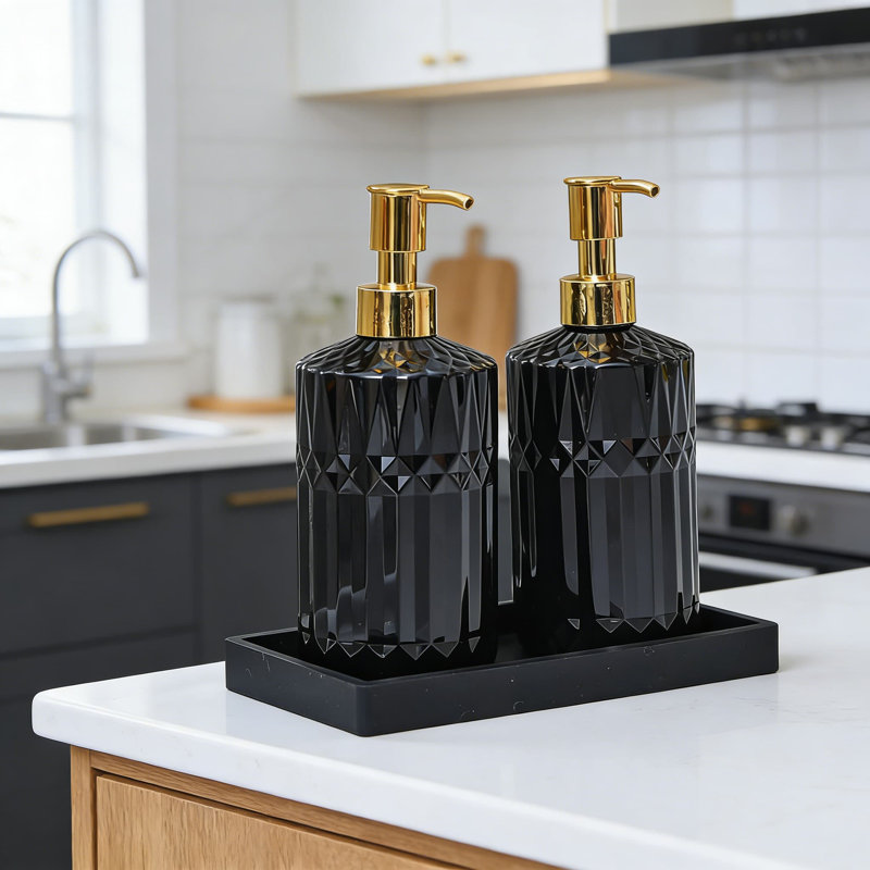 Ensemble de plateau de distributeur de savon en silicone, organisateur de comptoir imperméable antidérapant pour la cuisine et la salle de bain, comprend deux tailles pour les bouteilles de savon, la lotion, les bijoux et les articles essentiels