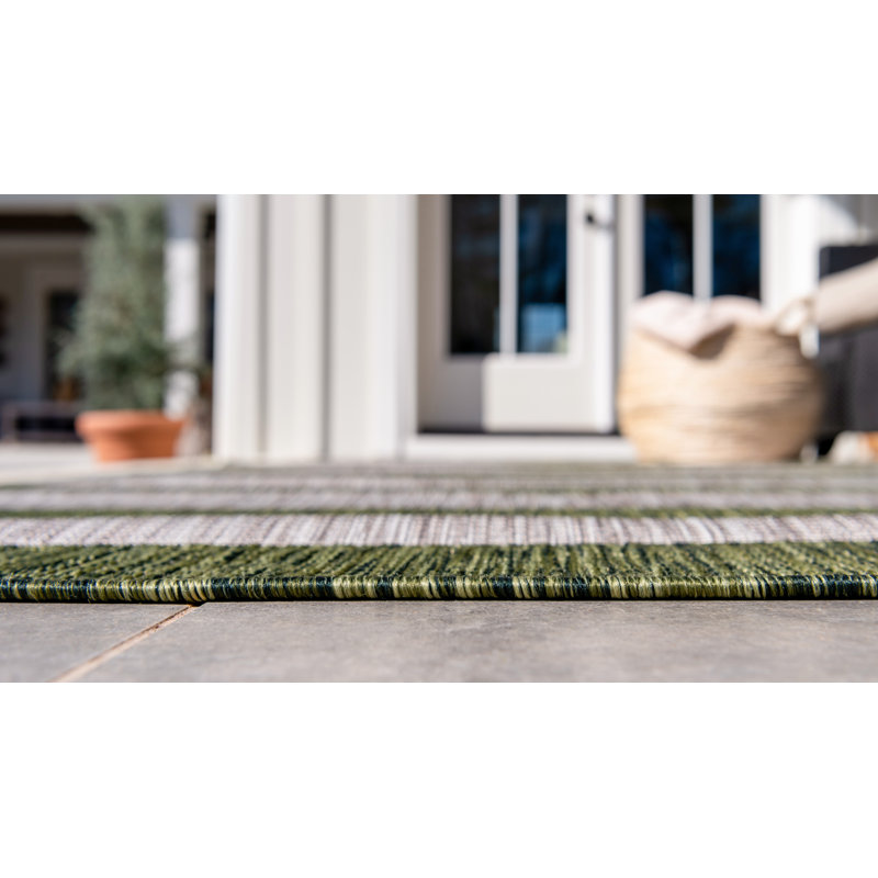 Palominas Striped Indoor / Outdoor Rug, Rectangle 7'1" x 10'