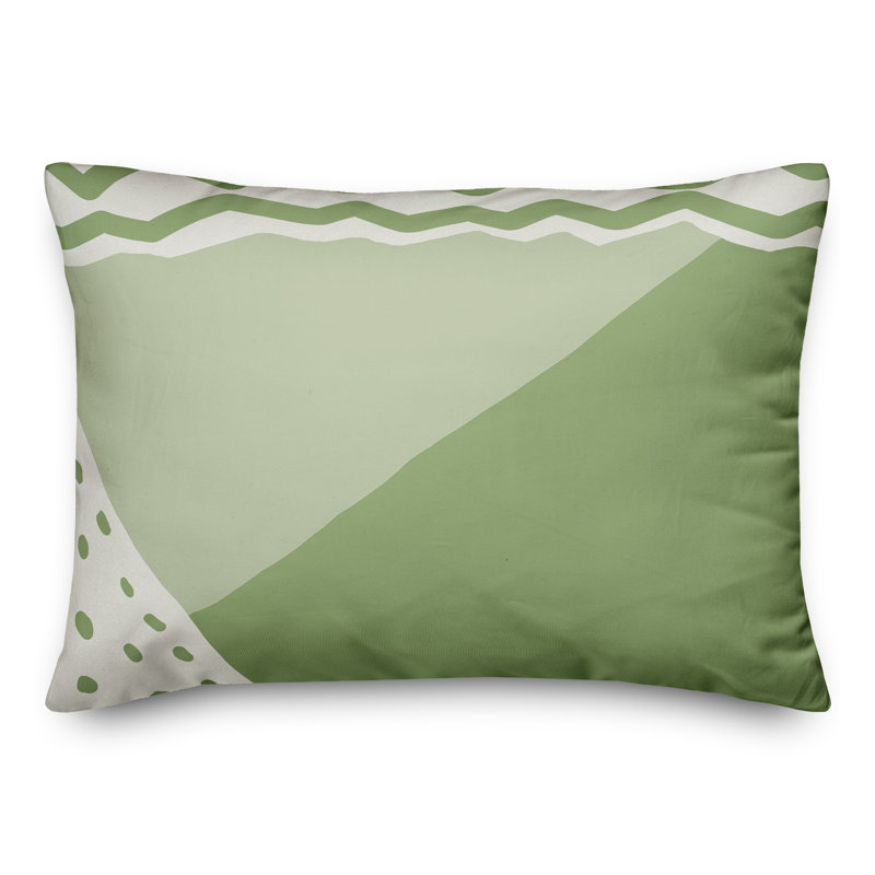 Coussin lombaire intérieur / extérieur abstrait, Vert