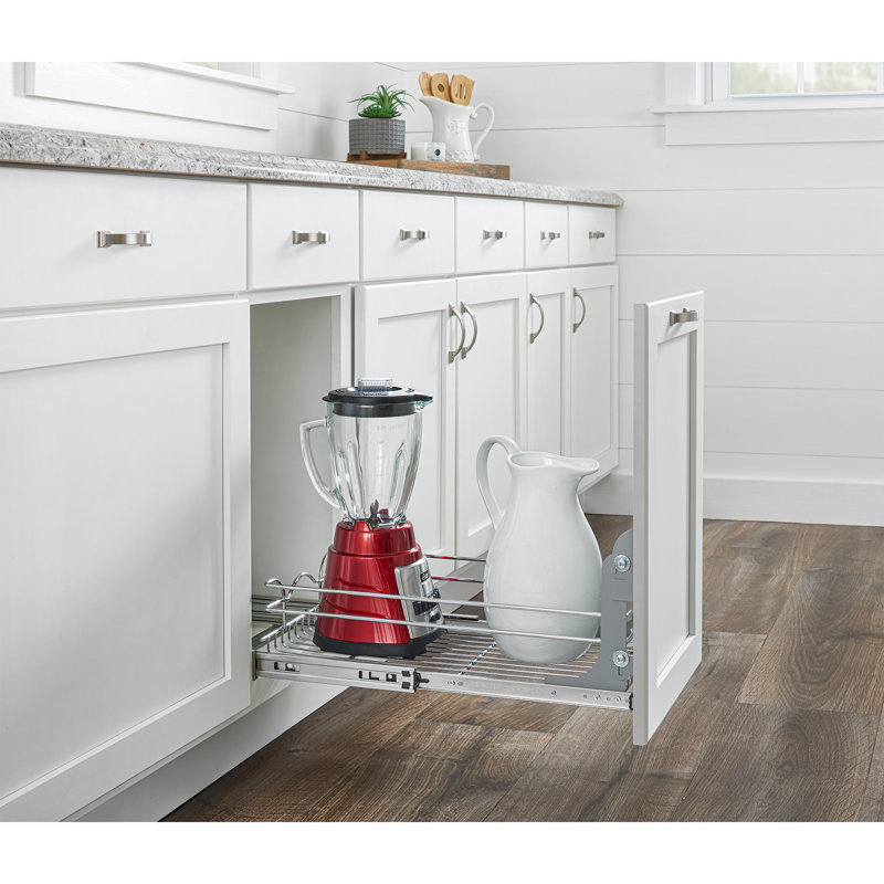 Rev-A-Shelf Pullout Basket Organizer for Kitchen or Vanity Cabinets , 9" W, 18" D 
