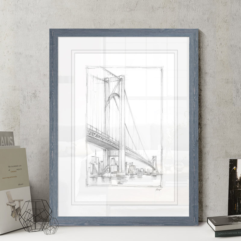 «Suspension Bridge Study I» par Paul Cezanne - reproduction d'art encadrée, H 30 po x l 22 po x P 2 po
