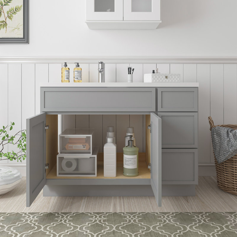 Base de meuble-lavabo simple 48 po seulement, Gris