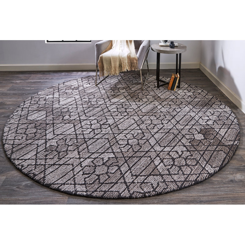 Amirah Wool Geometric Indoor Rug, Round 10'