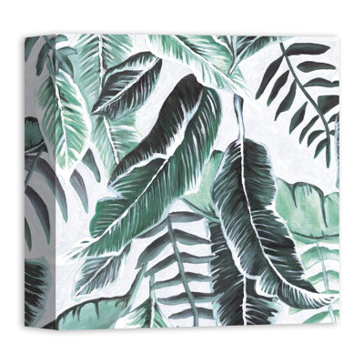 « fraîche verte, feuilles de palmiers tropicales », reproduction de peinture à l’acrylique sur toile