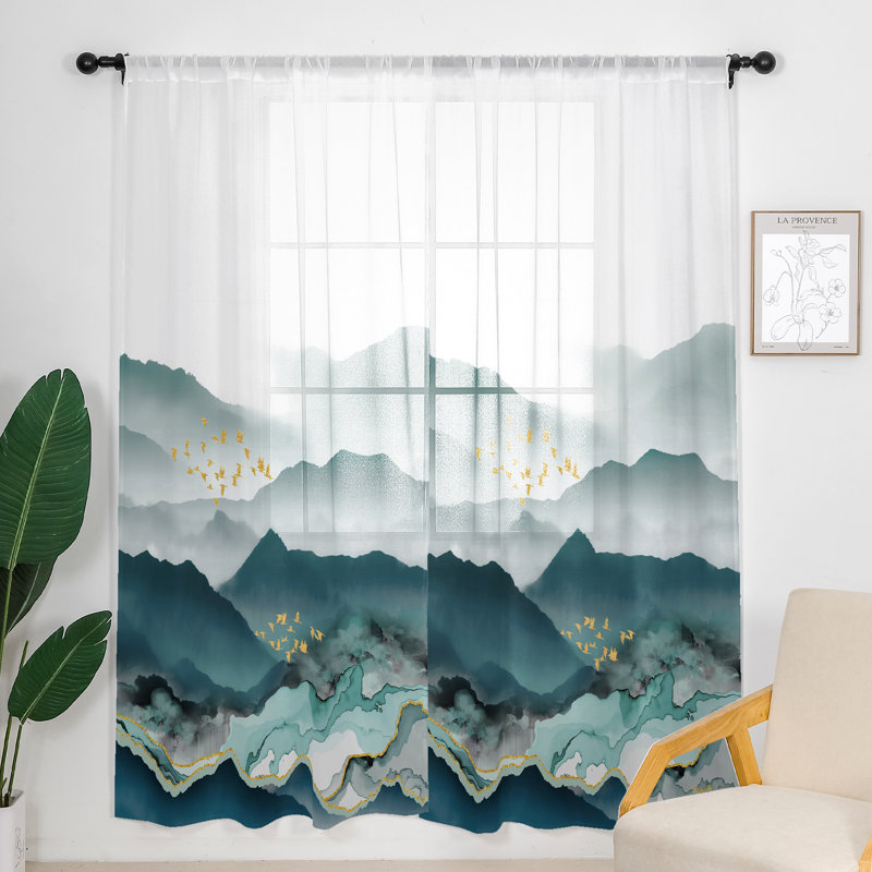 Rideaux transparents à passe-tringle (2 panneaux)