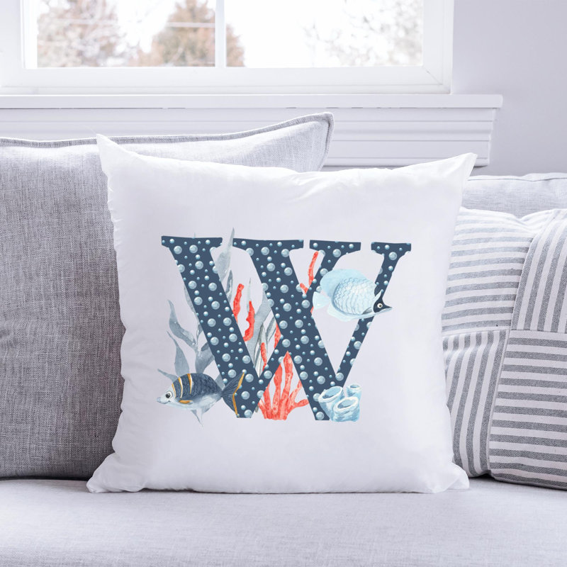 Nautical Sea Life_796 - Coussin décoratif inclus, H 18 po x l 18 po