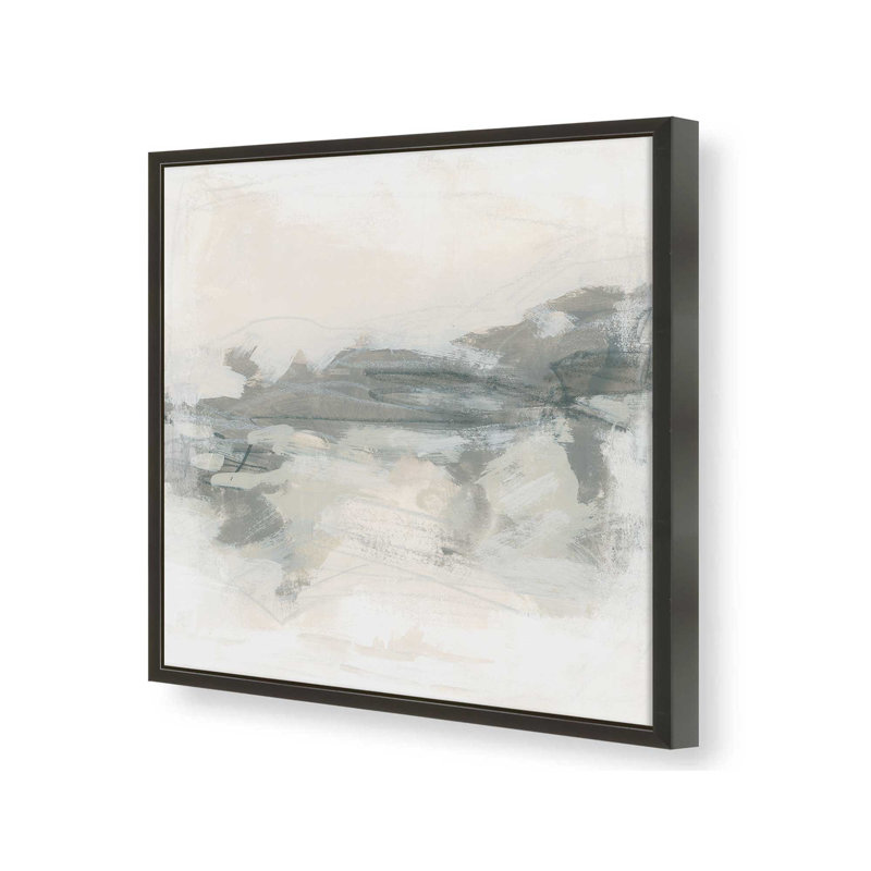 «Soft Lines of Memory II», reproduction sur toile dans un cadre, H 13,5 po x l 13,5 po, Cadre d'angle ouvert noir satiné