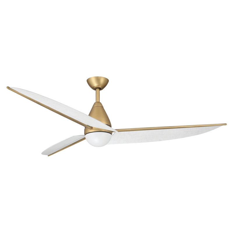 Lirden 65" 5CCT LED Ceiling Fan, Brass, White