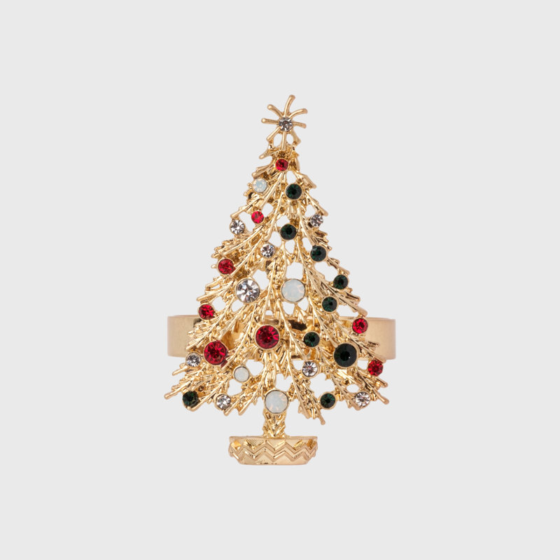 Jolly Christmas Tree Skinny Napkin Rings