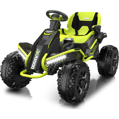 DEARAUTO 24V 4x4 Ride On Toys for Big Kids Aged 3-12, 4*200W Motors, Heavy-Duty Kids ATV for Off-Road Fun, Sturdy Metal Frame, Shock Absorbers, 5MPH, Adjustable Seat, Parent Remote, 4WD Ride On Car, ATV Electric Cars with LED Lights & Music