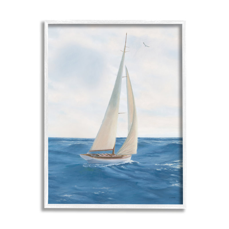 Breakwater Bay, voilier dans les vagues de l'océan, estampe numérique de James Wiens, H 14 po x l 11 po x P 1,5 po