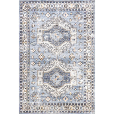Mae SpinClean Tribal Motif Machine Washable Area Rug