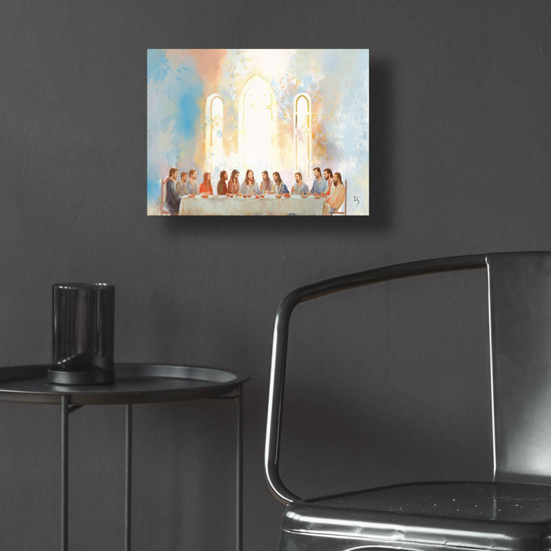«The Last Supper - Last Gathering» par Ivan Guaderrama, art mural en verre acrylique, H 12 po x l 16 po x P 0,13 po