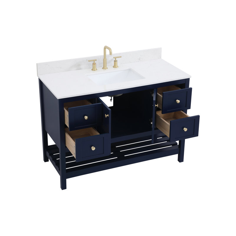 Ensemble de meuble-lavabo simple 48 po Krish, Bleu