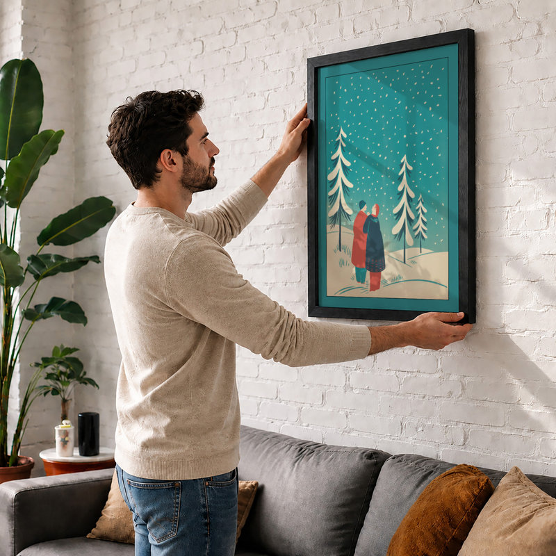 Winter Together Modern - Print, Oak, A3 - 42.0 x 29.7 cm