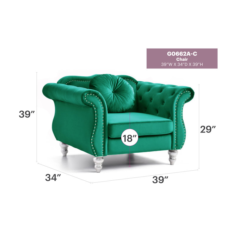 Hollywood Velvet Swivel Armchair, Green Velvet