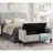 Upholstered Tufted Button Storage Bench with nails trim,Entryway Living Room Soft Padded Seat with Armrest,Bed Bench--1308359403