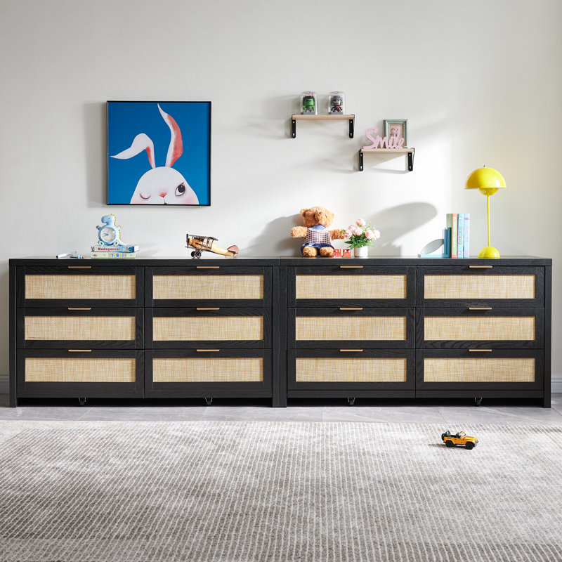 Commode 6 tiroirs Chada, Noir