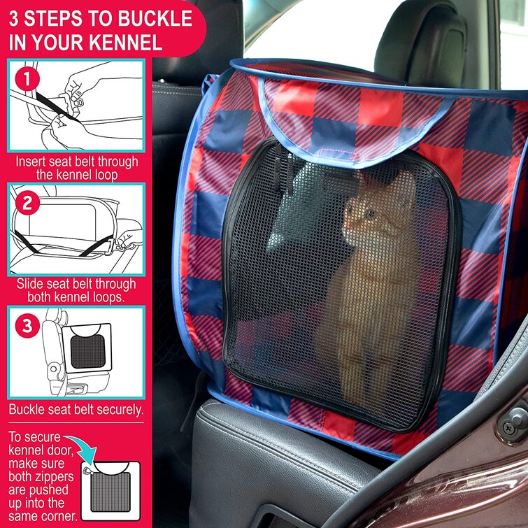 Tucker Murphy Pet Pop-Up Cat Kennel and Car Carrier with Collapsible Litter Box, Bowl and Cat Wand 3BEDAC3AD8B646FC87673730D80B2DD8