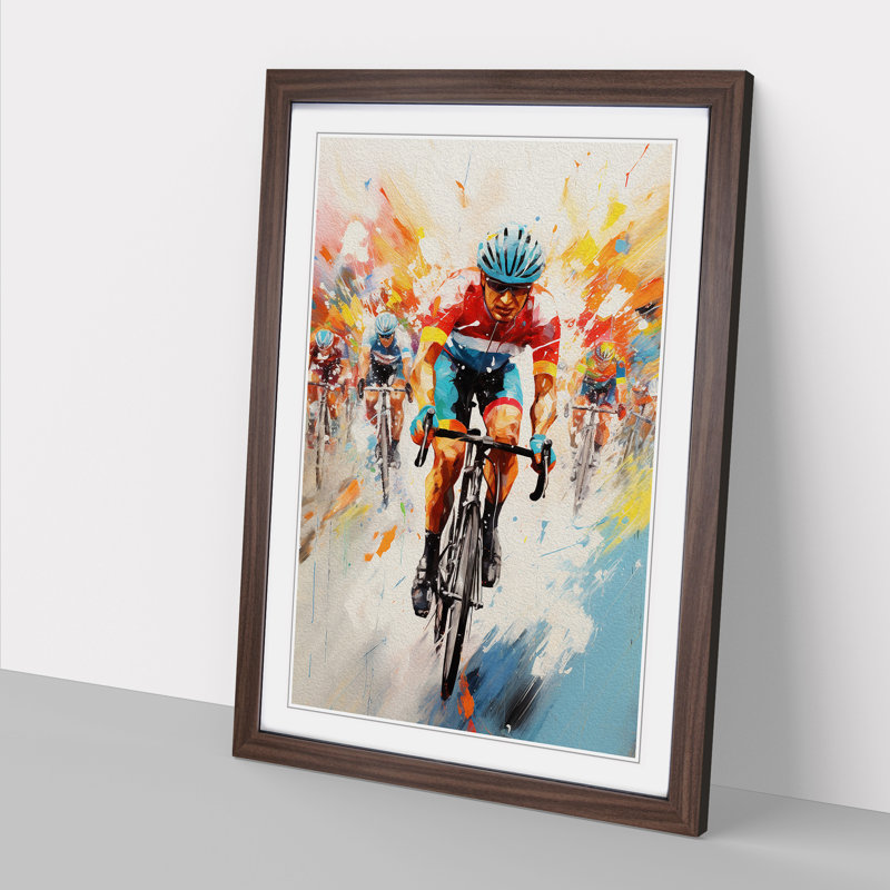 Tour de France Expressionism - Framed Print, Walnut Framed, 64cm H x 46cm W