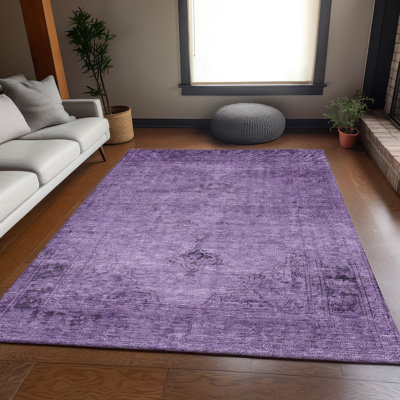 Tapis mauve lavable à la machine Premium Kiyondrea