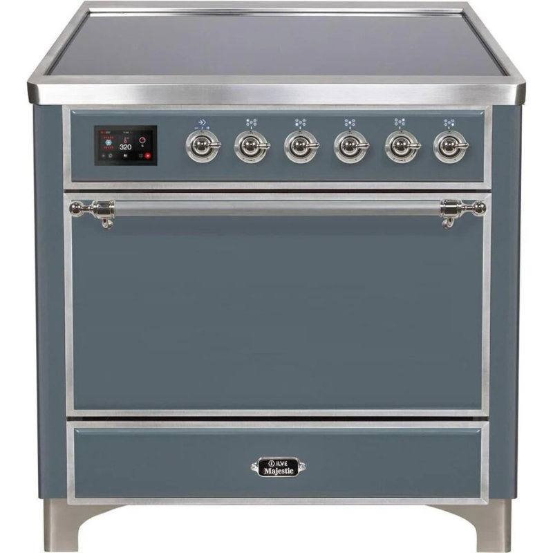 Majestic Ii 36 Inch Freestanding Induction Range, Blue Gray/Chrome