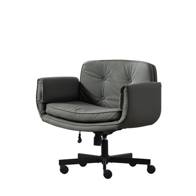 Criss Cross Chair With Armrests Pu Leather Vanity Chair Swivel Computer Office Desk Chairs For Home, Make Up, Bed Room