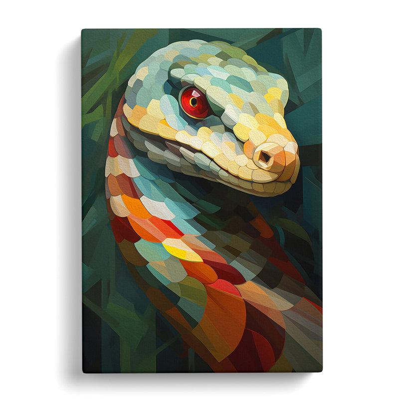 Snake Cubism - Wrapped Canvas Print, 50cm H x 35cm W x 3cm D