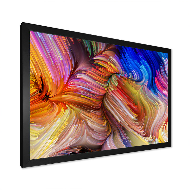 Élégance de liquide Art, art graphique sur toile, H 8 po x l 12 po x P 1,5 po, Cadre photo noir