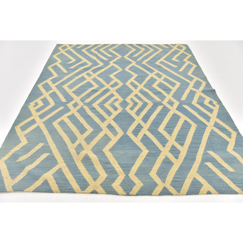 Tapis rectangulaire bleu clair Newsom