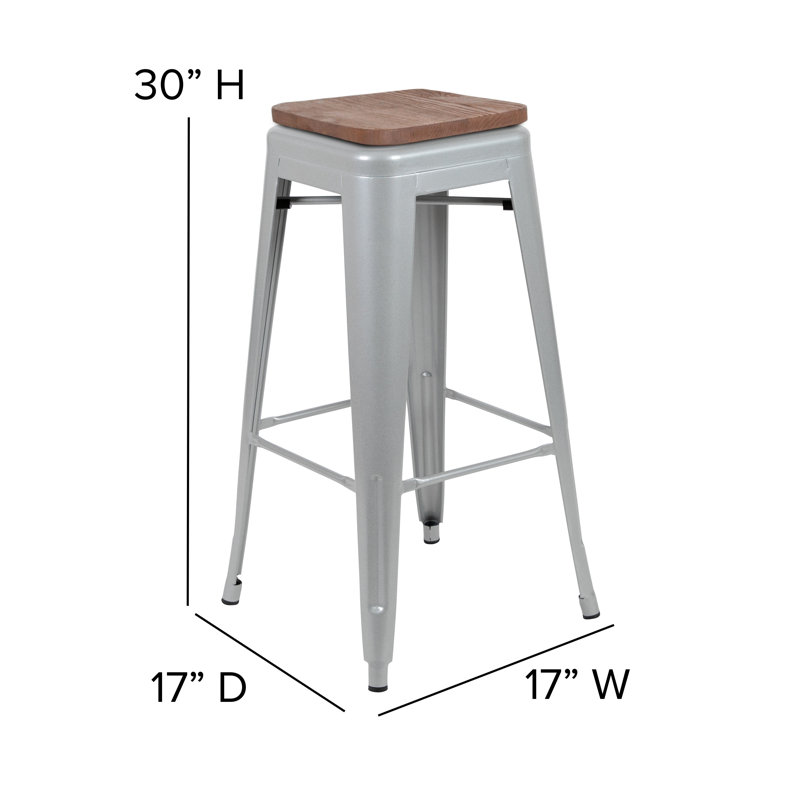 Tabouret à hauteur de comptoir 24 po Gladus, Argent, 4, Tabouret 30 "