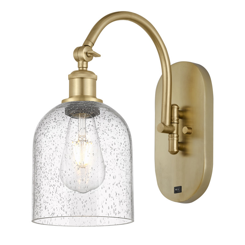 Odaniel Steel Armed Sconce, Seedy, Satin Gold