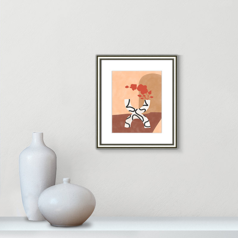 «Curved Elegance Print» par Ristova, L 14,25 po x H 16,25 po, Imprimé mat, Argent classique