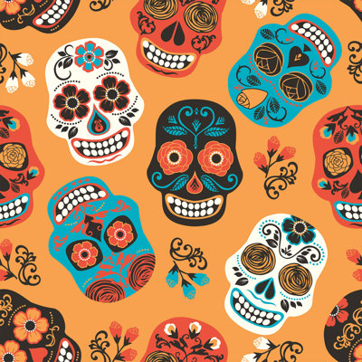 Panneau de papier peint amovible Sarazen Skulls
