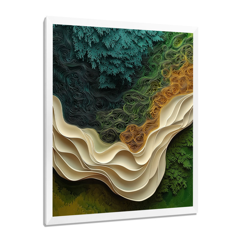 Obieze - Abstract Canvas Art Print, 20" H x 12" W, Single Picture Framed Print, White