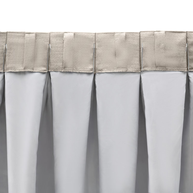 Switi Premium Pinch Pleat Pair Room Darkening Curtains w/ Back Tabs, Off White, 50" W x 63" L