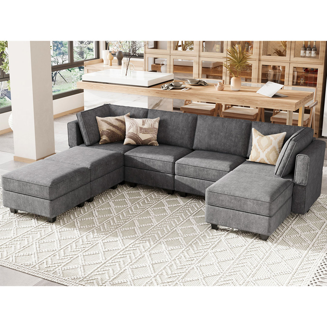 Neemi Oversized Modular Sofa With Storage Seat U Shaped Couch Modular Sectional Sofa Couch U Shape Sofas Latitude Run® Body 