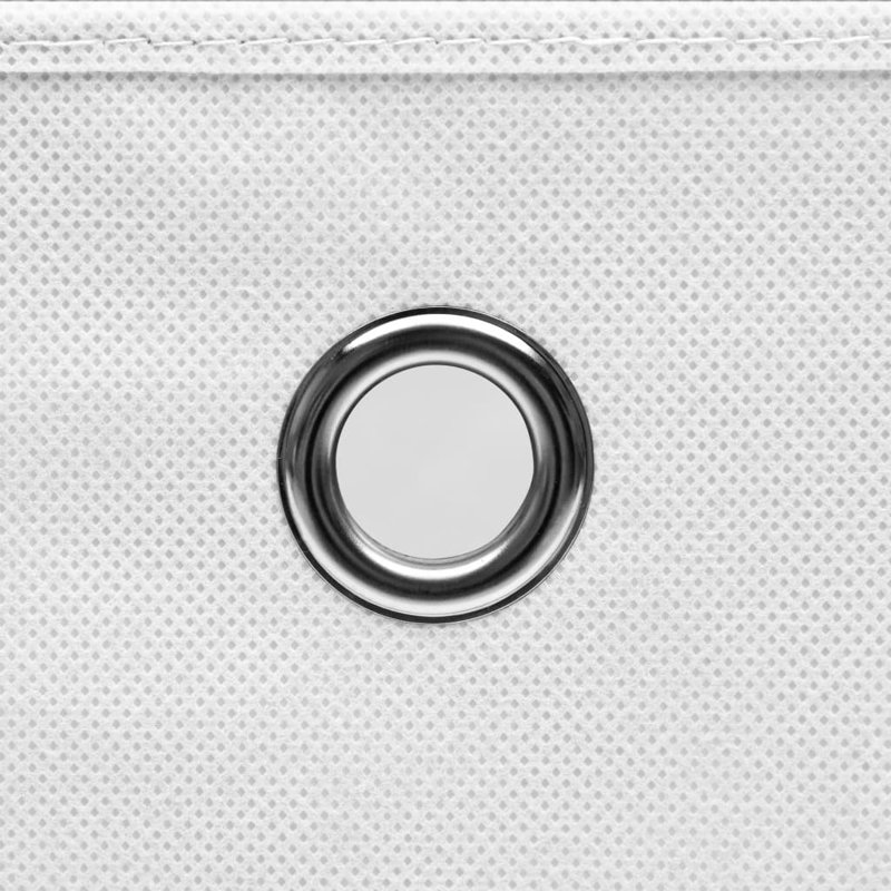 Storage Boxes with Lids Fabric, White, 32cm H x 32cm W x 32cm D