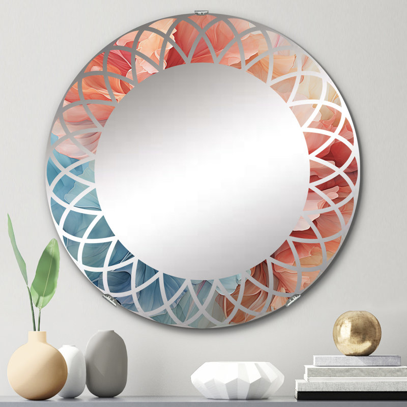 Petterale - Miroir mural moderne rond, 24 po x 24 po