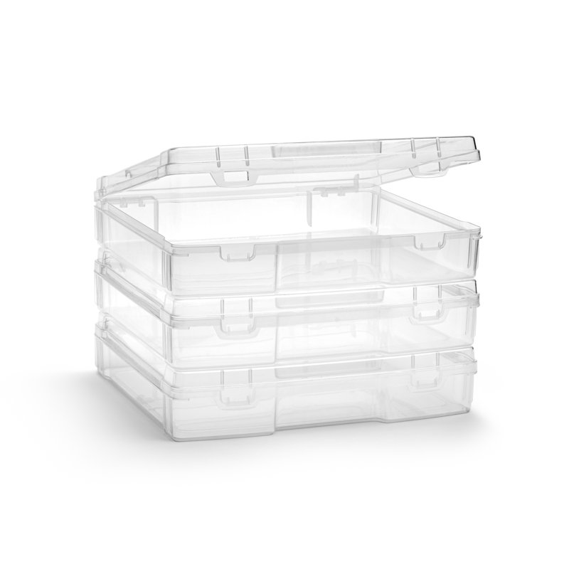Paquet de 3 caisses transparentes empilables Sorbus