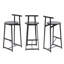 Ensemble de 3 tabourets de bar 27 po H 27 po avec repose-pieds moderne pour comptoir (noir et noir)-1455363726